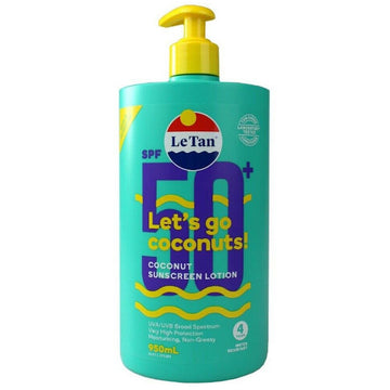 Le Tan 950mL Sunscreen Let's Go Coconuts SPF50+